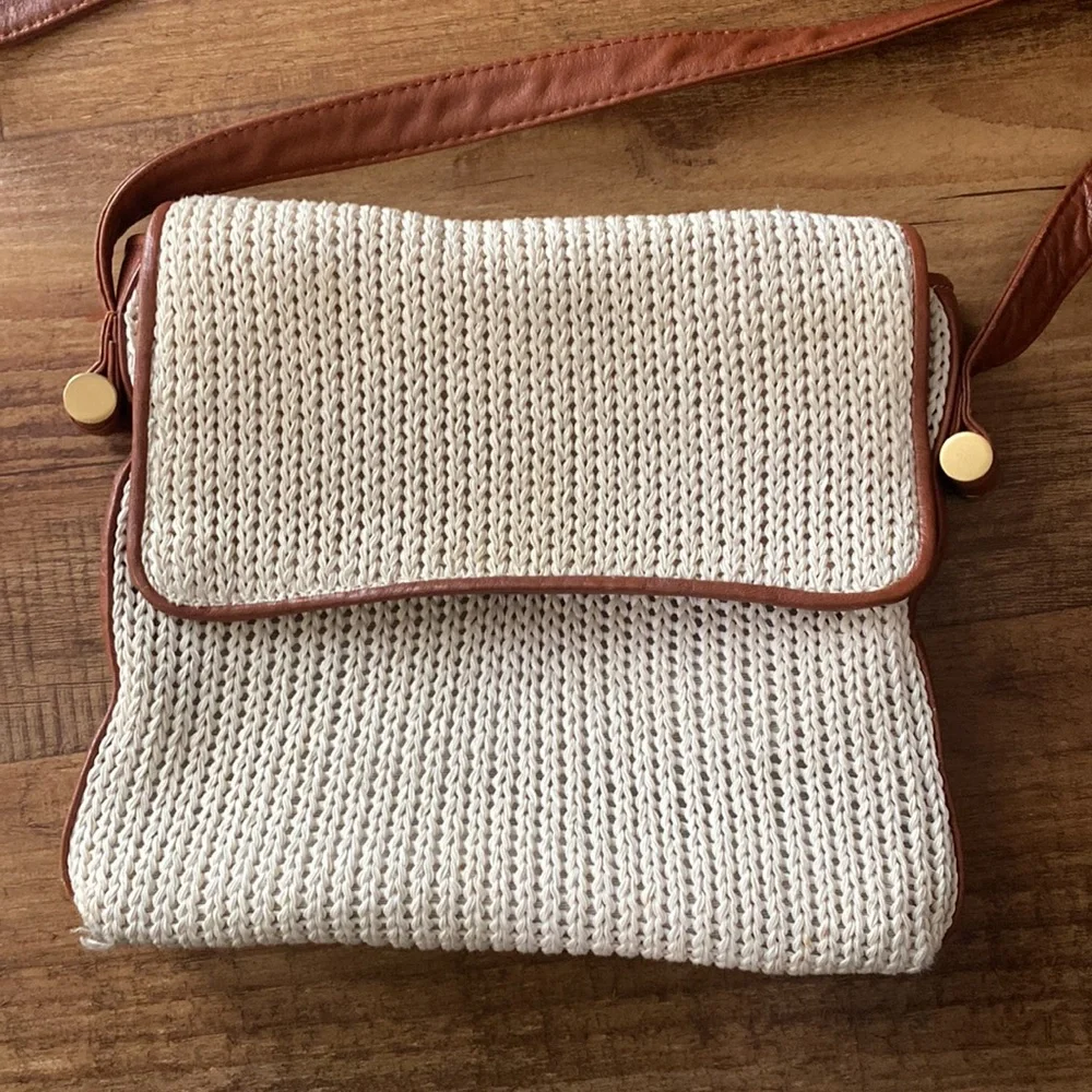 Americana by sharif cream crochet crossbody purse